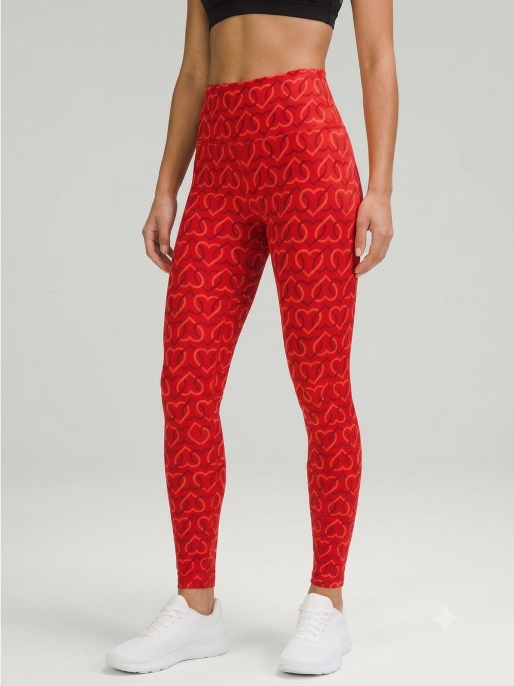 LuLaRoe Red Heart Print Leggings One Size OS Valentine’s Day New